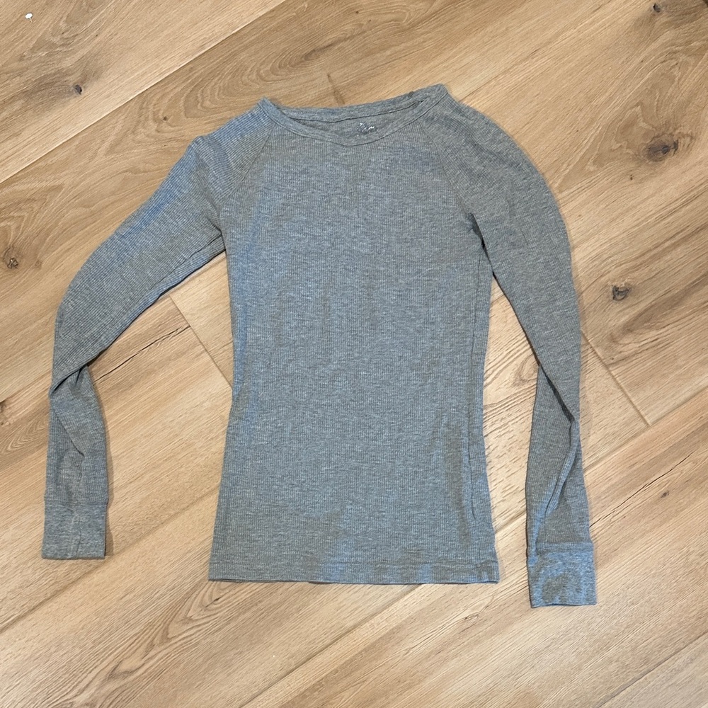 Gray Long Sleeve Top